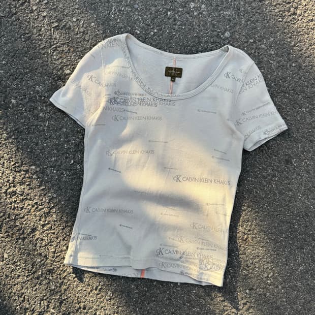 켈빈클라인 레터링 반팔 탑 