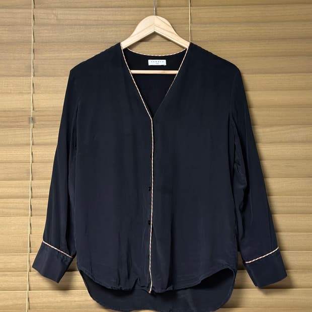 산드로 실크 블라우스 블랙