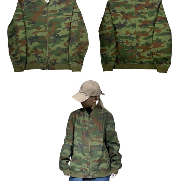 갭 카키 밀리터리 카모 잠바 블루종 자켓 M