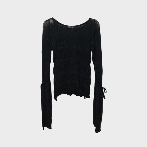 NERO 글리터 발레코어 셔링 긴팔 니트 61724