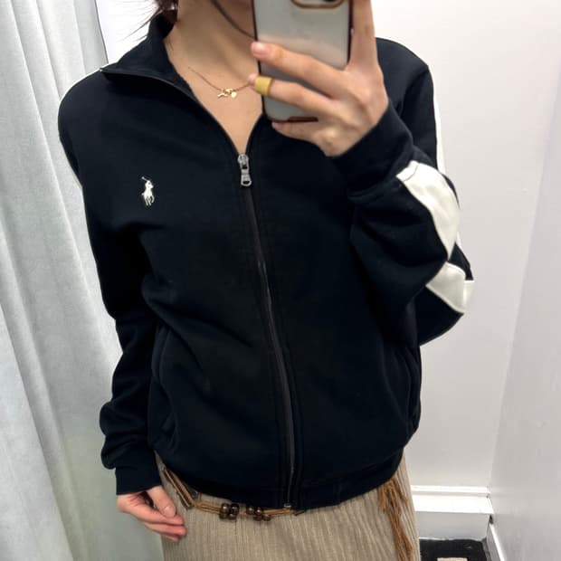 폴로 블랙 코튼 집업