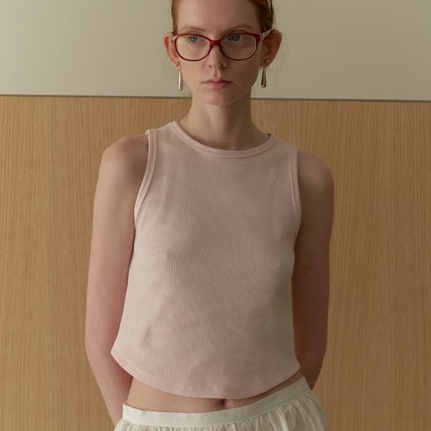 리본빛 와플 탑 핑크