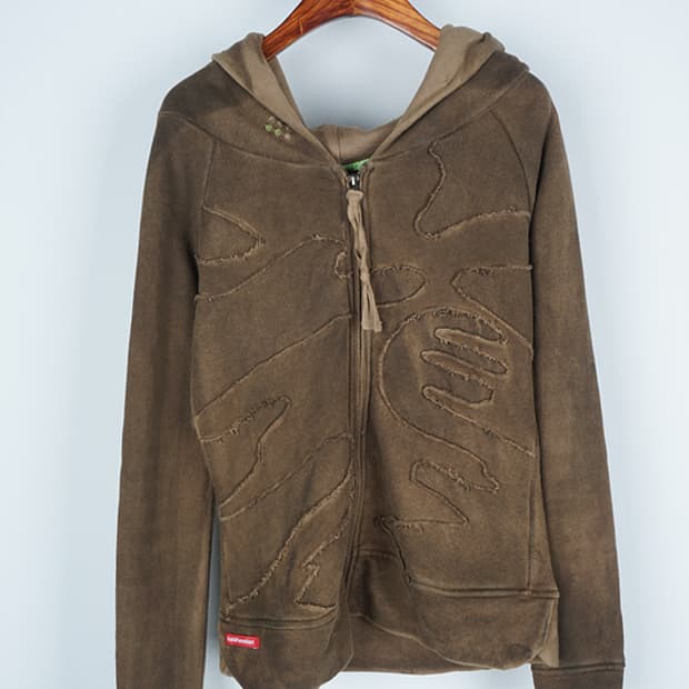 ECKO FUNTION distressed hoodie zip-up