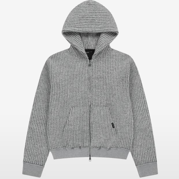 아캄 보카시 니트 집업 그레이