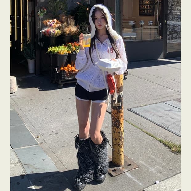 서쿠키 로랑 니트 후드집업