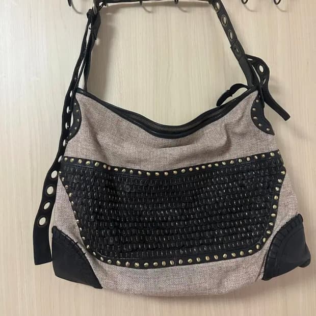 빈티지 보헤미안 그런지 오리엔탈 베이지 숄더백