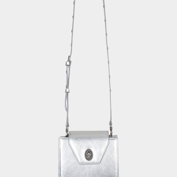 키시닝 스퀘어 트레블 미니 백 실버
