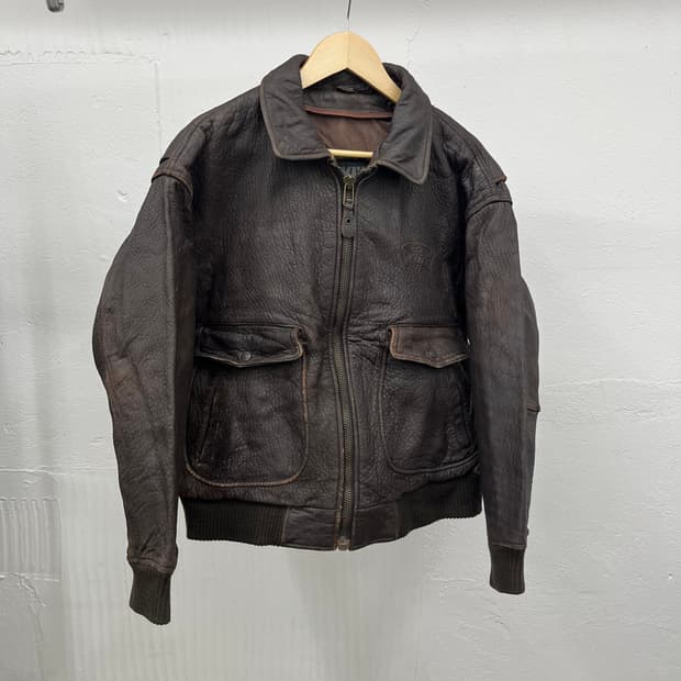 XL) 80's LEVIS COW LEATHER A-2  JACKET