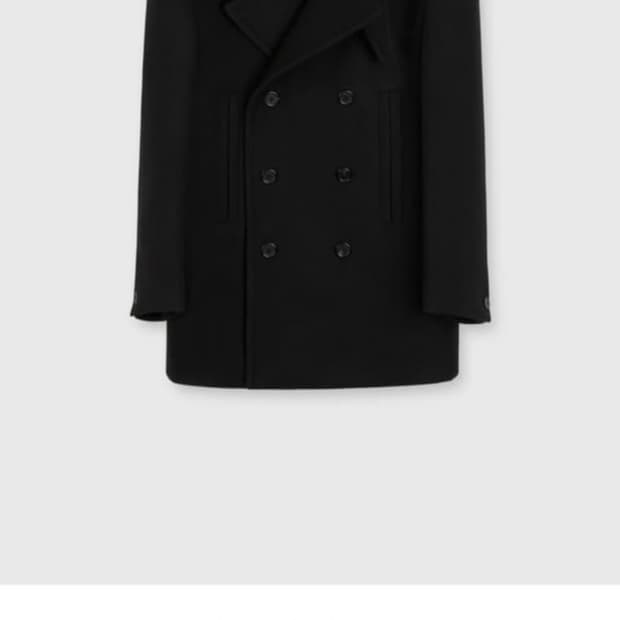 Taille britain reefer coat black melton 