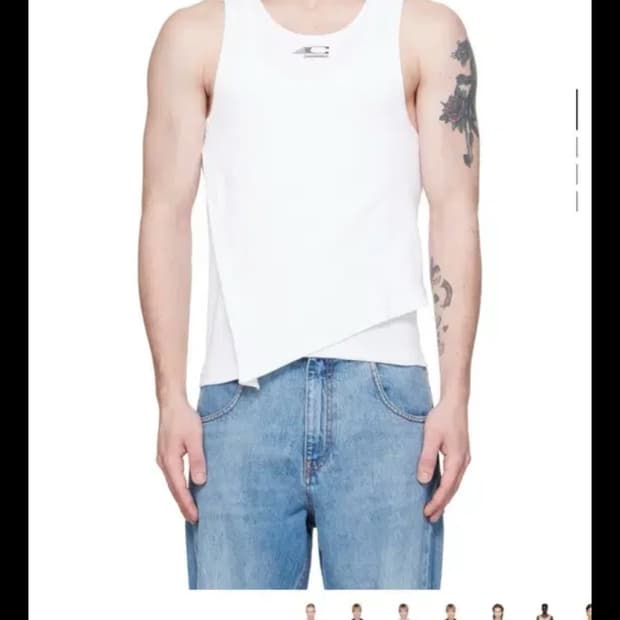 Commission 커미션 레이어드 슬리브리스 탑 화이트 S