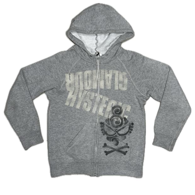 히스테릭 글래머 아카이브 상하반전 로고 프린팅 후드 집업 자켓