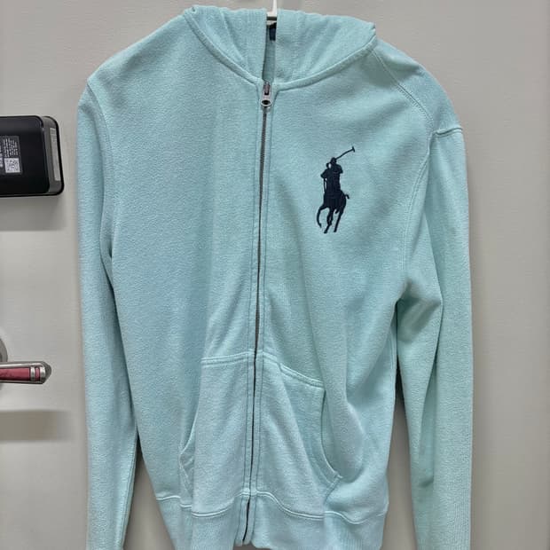 폴로 빅포니 민트 후드집업