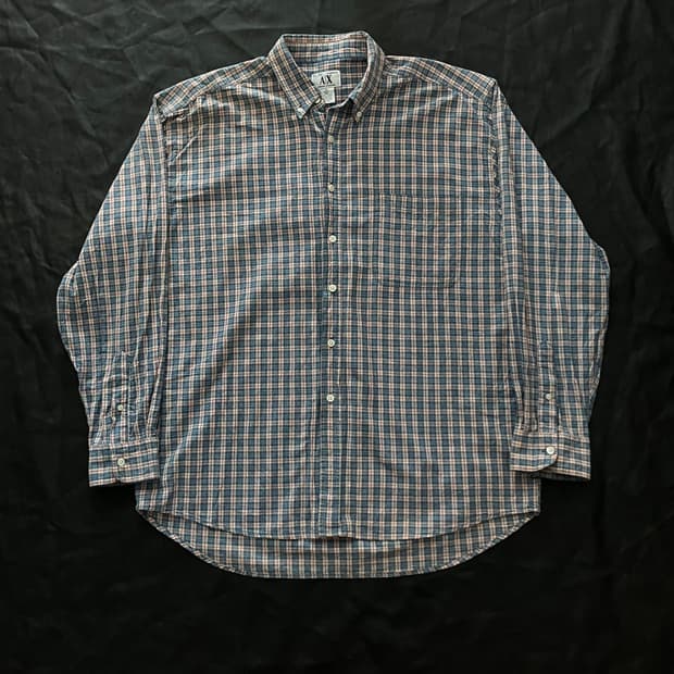 00s 조르지오 아르마니 EXCHANGE 타탄 체크 셔츠