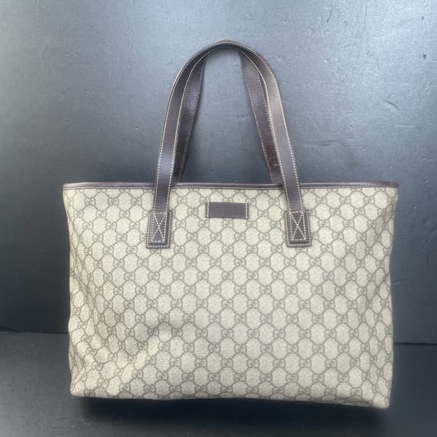 GUCCI 구찌 PVC GG로고 라지 쇼퍼 토트백 숄더백 211137