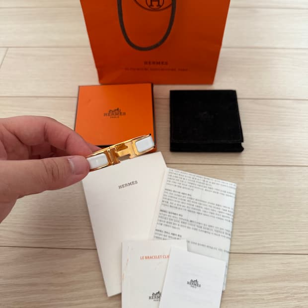 에르메스 클릭아슈 팔찌 pm 화이트 골드