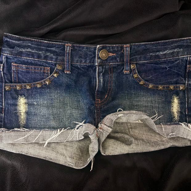 y2k 갸루 스터드 로우라이즈 숏팬츠