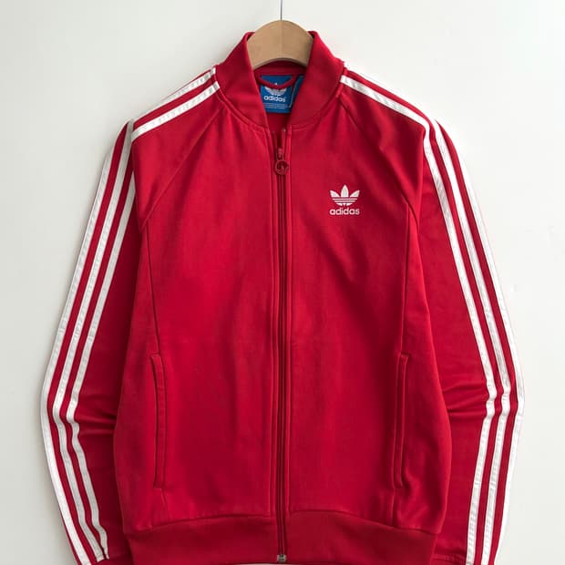 Adidas 아디다스 레드 컬러 슈퍼스타 트랙탑