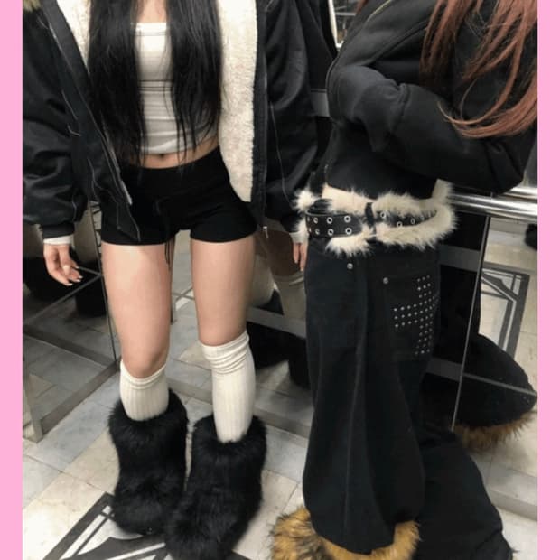 퍼 벨트 베이지 색상