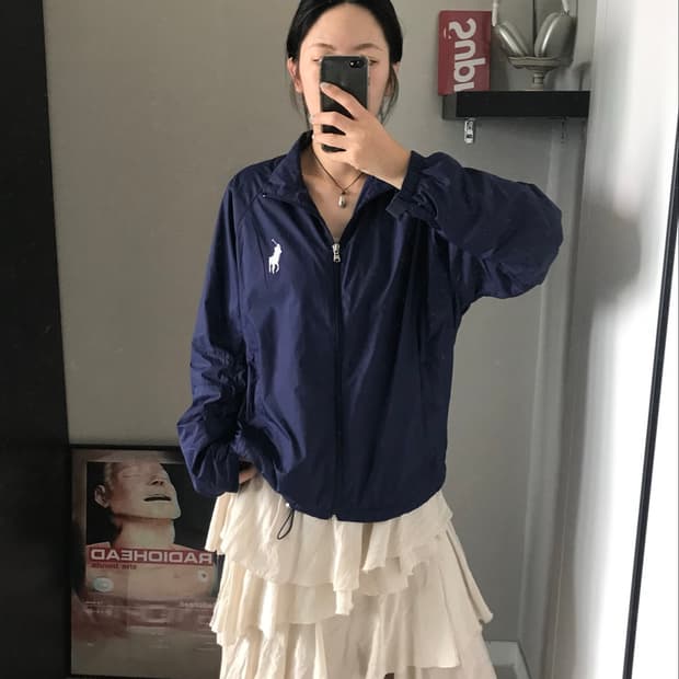 폴로 랄프로렌 빅포니로고 네이비 바람막이 자켓