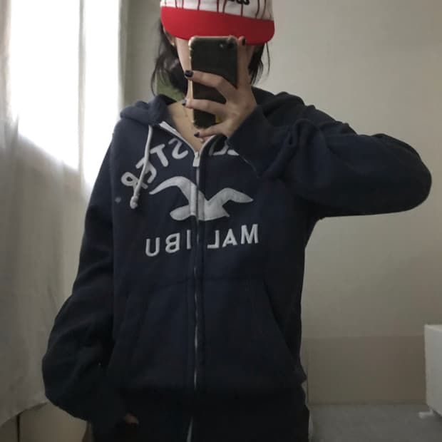 홀리스터 네이비 후드집업