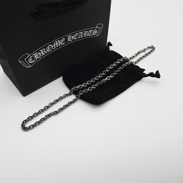 [20 Inch] 크롬하츠 페이퍼 체인 목걸이 20인치 실버