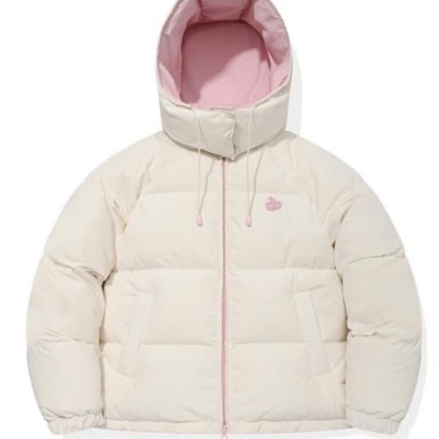 키르시 리버시블 아이보리 연딸기핑크 패딩 김민주착용