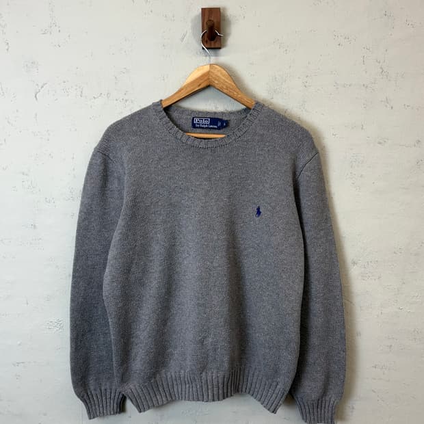 폴로랄프로렌 빈티지 그레이 코튼 니트