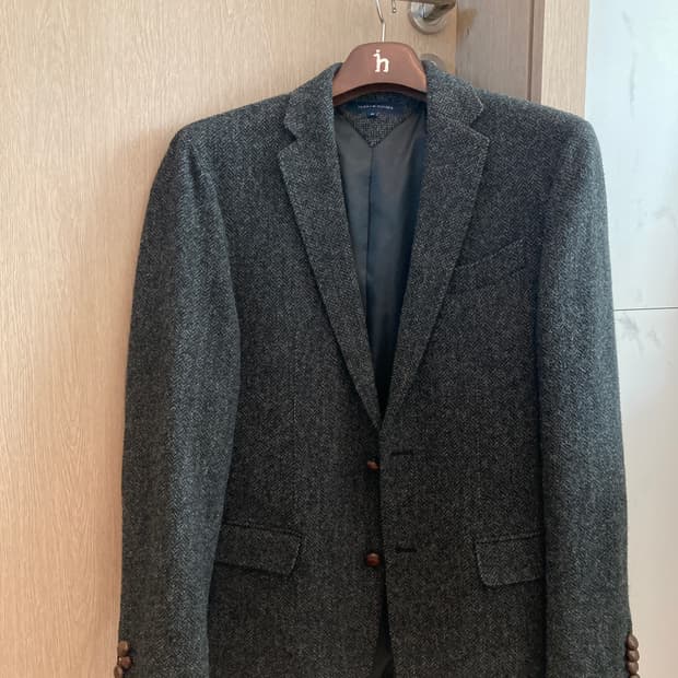 타미힐피거 그레이 헤링본 울 자켓 블레이저 48R