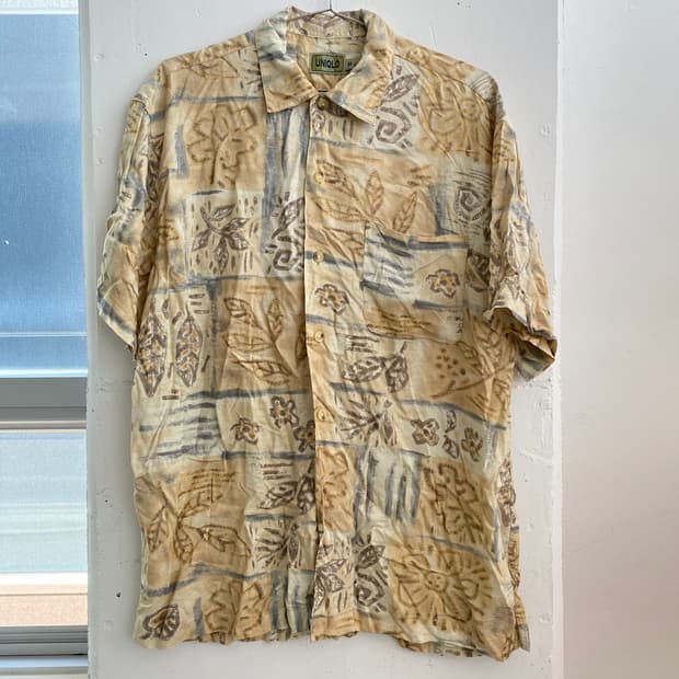 (M) 빈티지 90s 유니클로 알로하 하와이안 반팔 셔츠