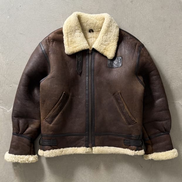 90s EDWIN Type B-3 Leather Bomber Jacket