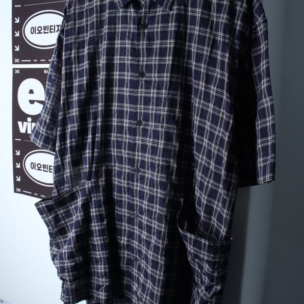 (M-2XL) 시리즈 반팔 카라 티셔츠 셔츠 남방 포켓-H34337