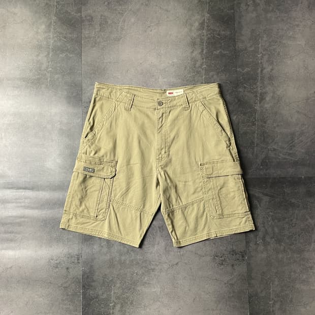 WRANGLER 랭글러 빈티지 베이지 코튼 카고 하프팬츠 A00718