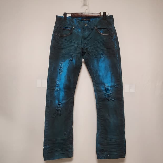 인더애틱 00s y2k 타이다이 코팅데님팬츠  컬처브랜드