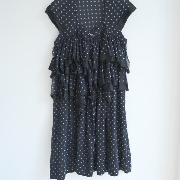 Blue dot frill dress