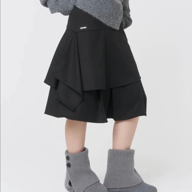 미세키서울 Sei layered midi Skirt BLACK 1