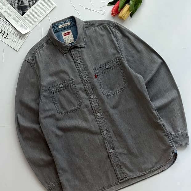 리바이스 그레이 데님 워크 셔츠