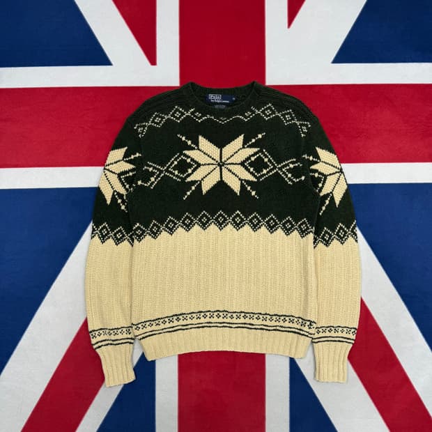 폴로 노르딕패턴 니트 95