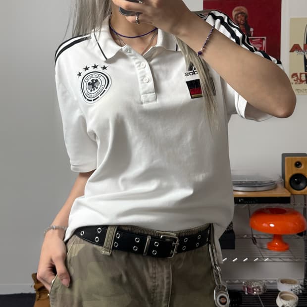 아디다스 독일 화이트 PK 티셔츠