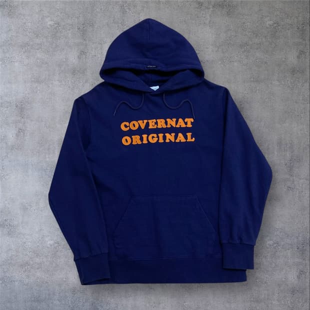 커버낫 스펠아웃 로고 퍼플 후드티