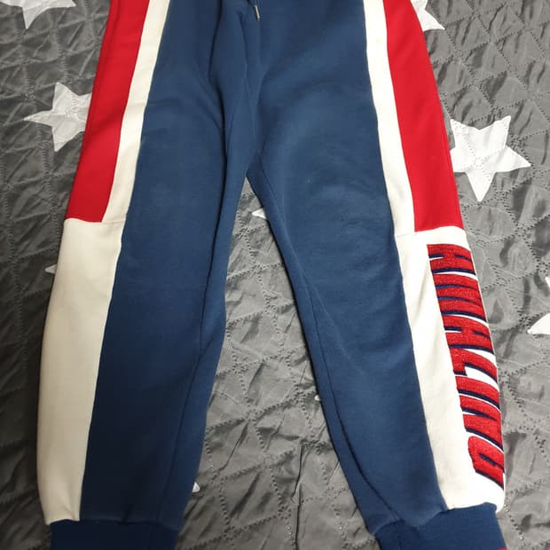 퍼스텝 올드스쿨 배색 트라이브 기모 조거팬츠 (L)