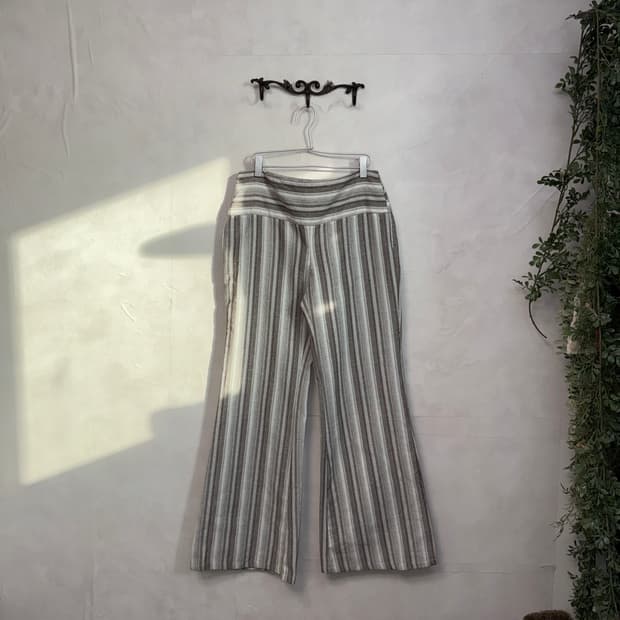 Ash brown ethnic stripe summer 부츠컷팬츠