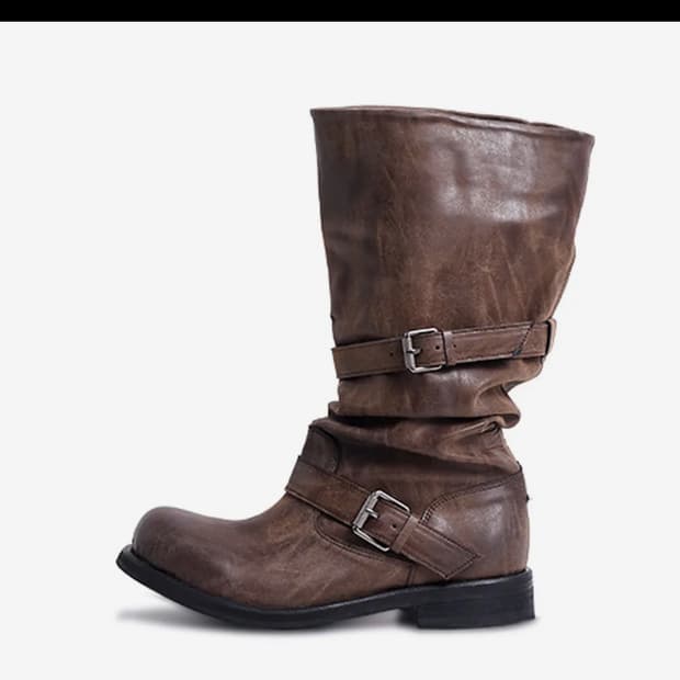 네거티브쓰리 Slouchy Long Boot_Washed Brown