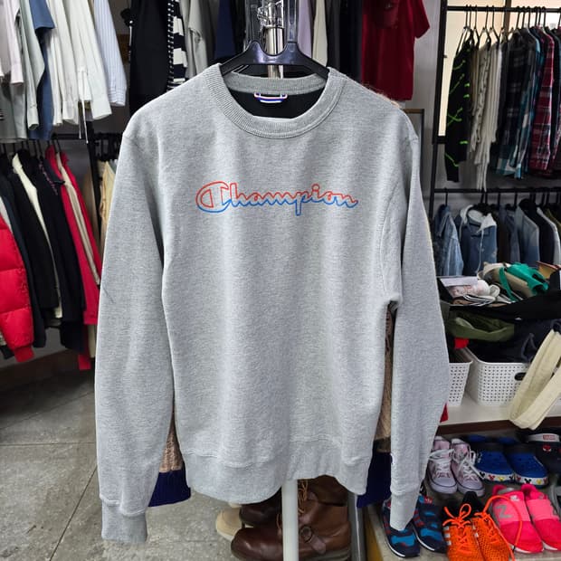 챔피온 회색 로고 맨투맨 (1313)