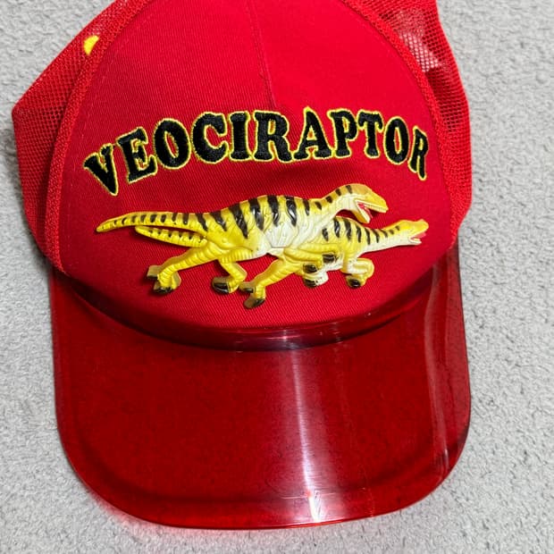 Usa 빈티지 트러커 레드 매쉬볼캡 투명캡 VEOCIRAPTOR