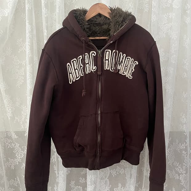 M) 00s 아베크롬비 울프죠 후드집업 브라운