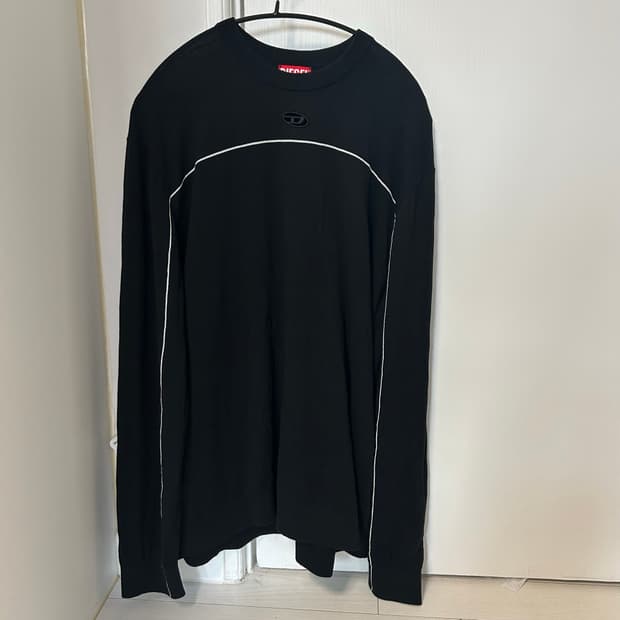 새상품 디젤 Jumper In Silk Blend With Piping 