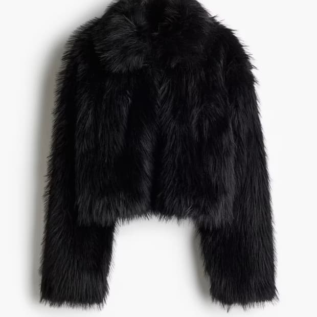 h&m 크롭트 플러피 자켓 M