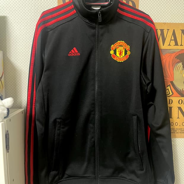 아디다스 맨유 트랙탑 져지 검빨 S