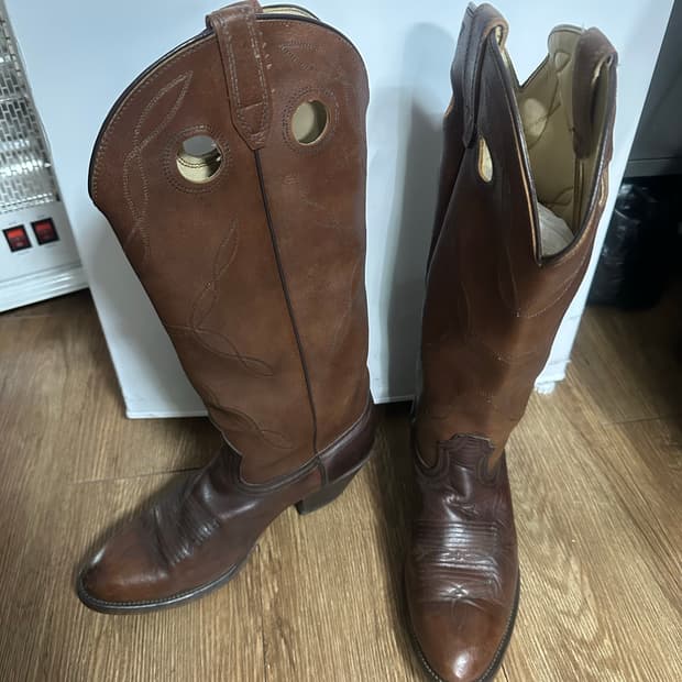 레더 빈티지 웨스턴 부츠 워커 브라운 250사이즈
