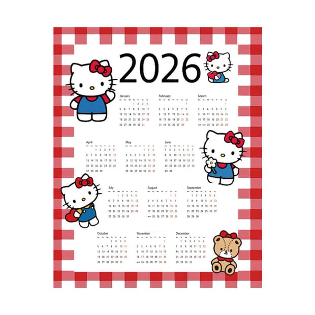 2026 헬로키티 패브릭 캘린더